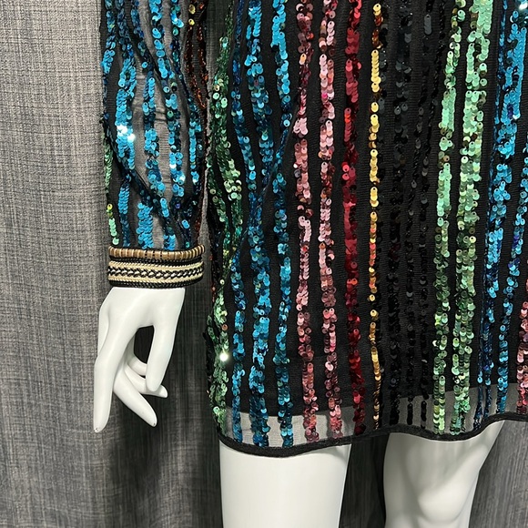Endless Rose Long Sleeve Multicored Sequin Dress Small NWOT - Picture 4 of 17